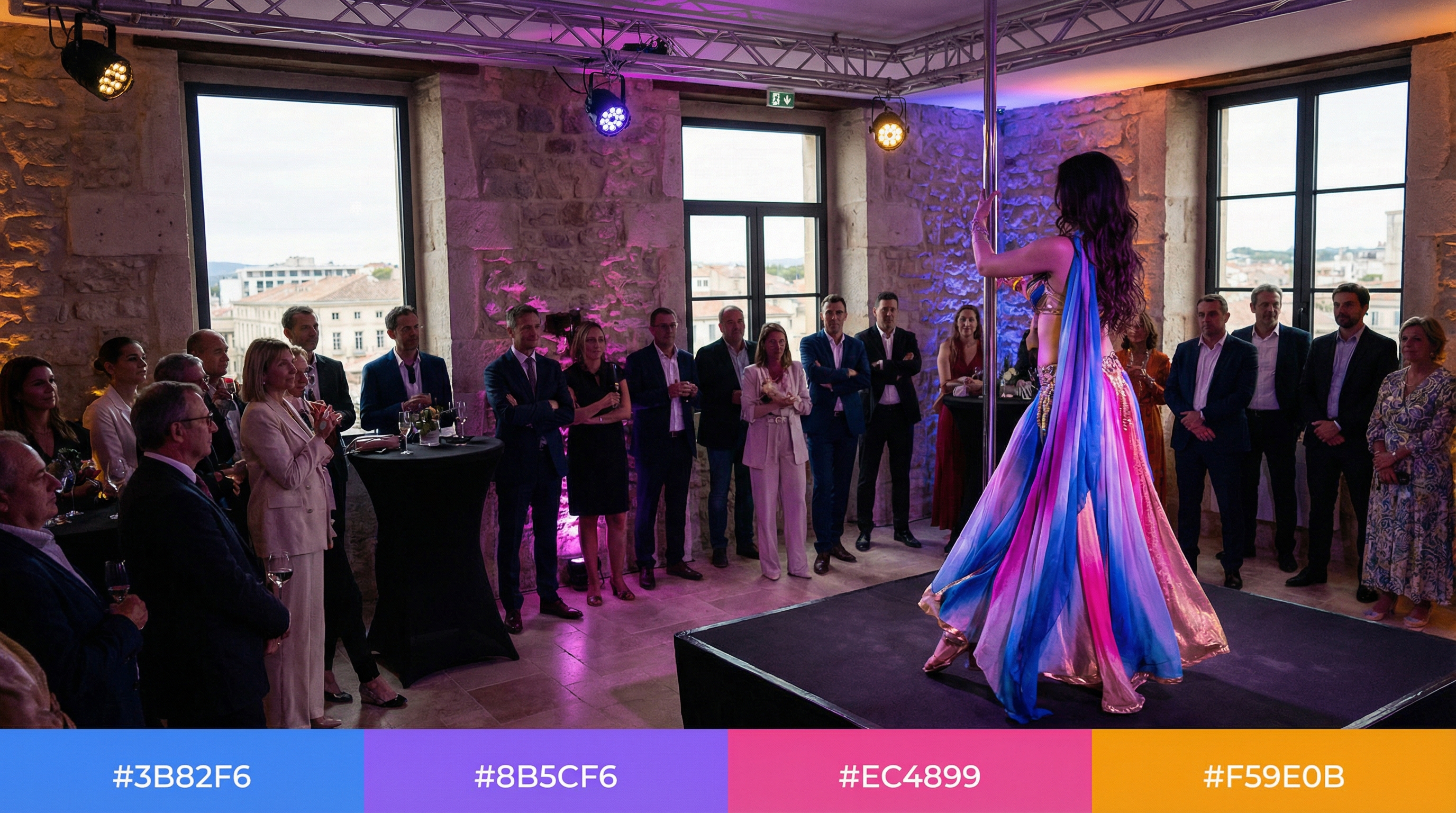 Stripteaseuse professionnelle réalisant une performance artistique lors d'un événement privé à Montpellier