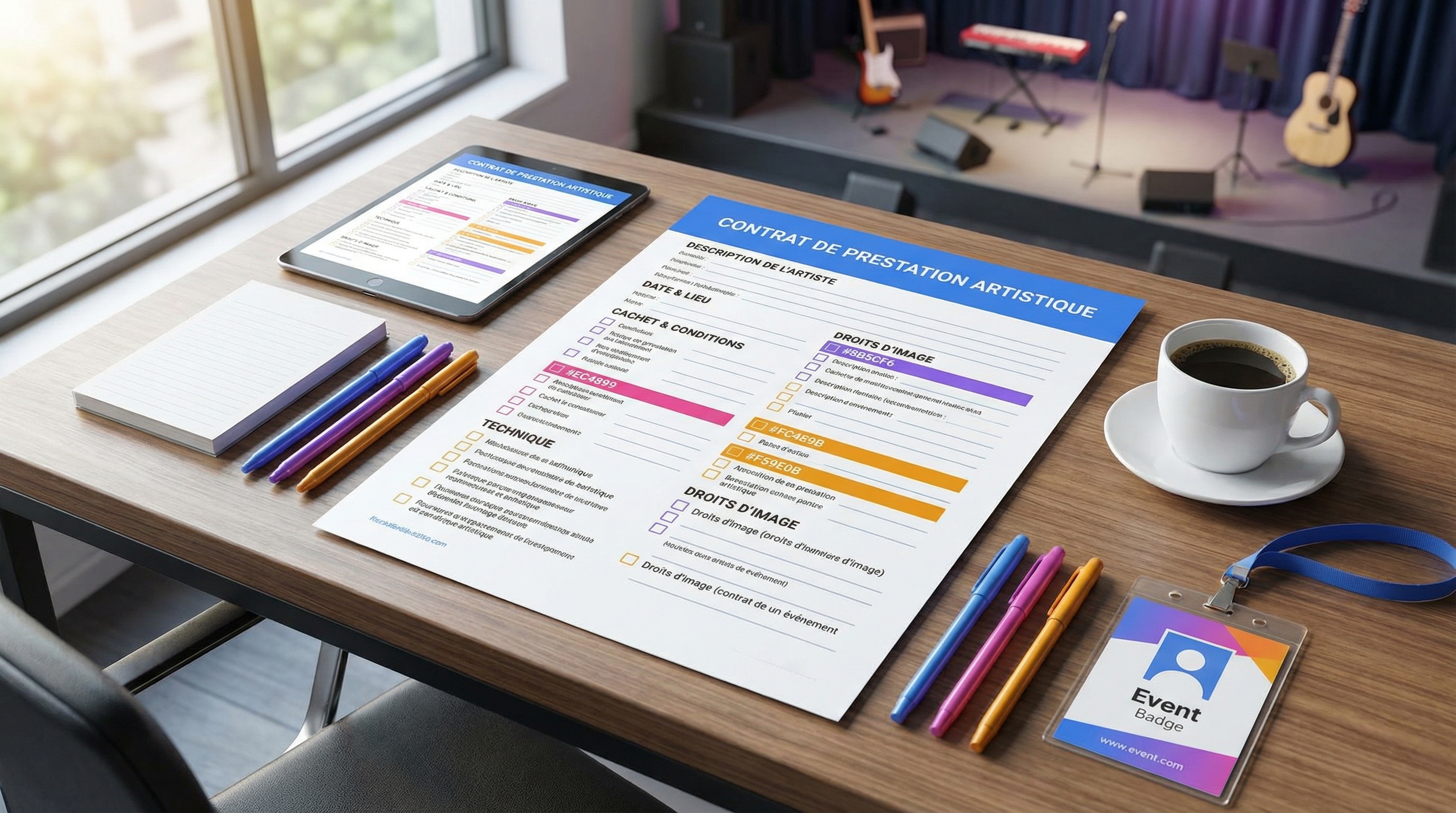 Checklist d'un contrat de prestation artistique pour un événement